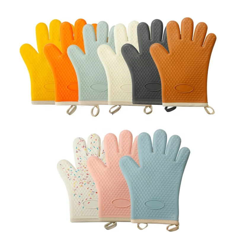 Factory off-the-shelf oven insulated microwave oven five-finger silicone gloves