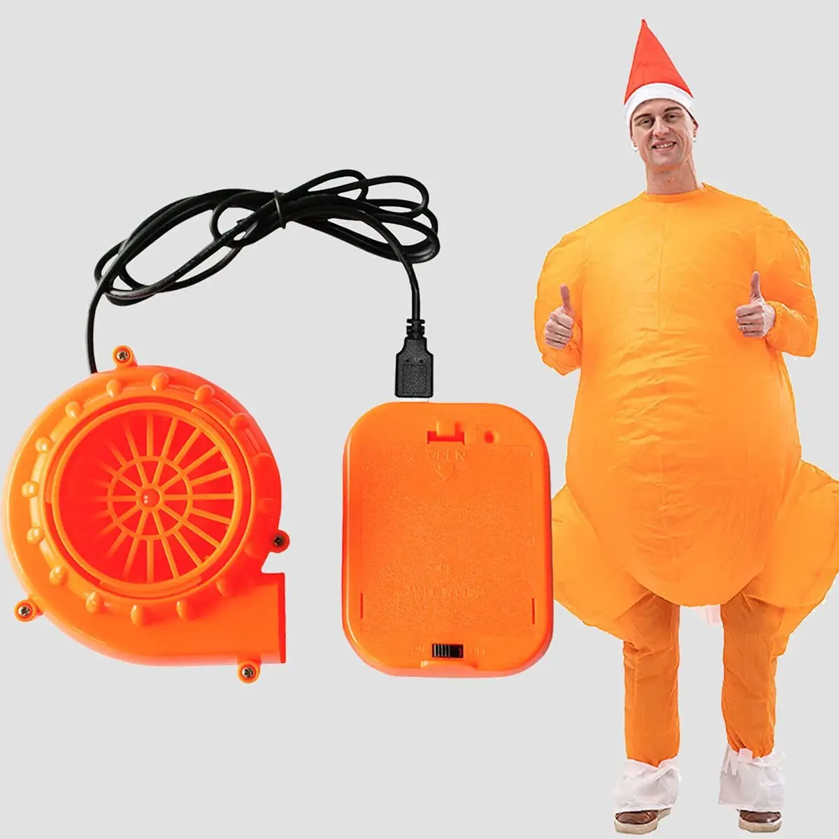 Factory sales cartoon doll inflatable blower USB interface fan dinosaur clothes for mini blower