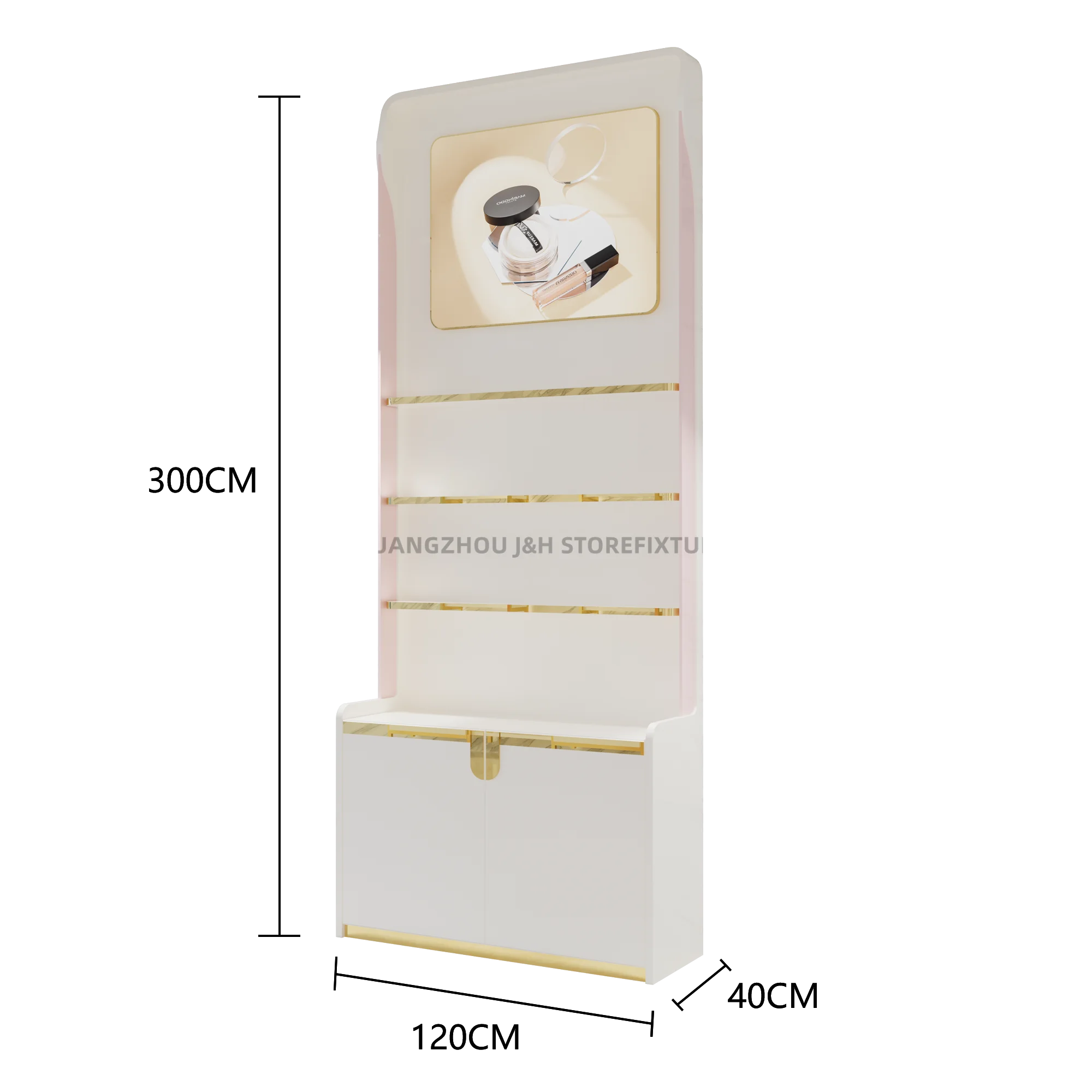 Free standing Cosmetics Display Rack Beauty Salon Product Shelf Cabinet Wholesale Make Up Beauty Product Display Cabinets