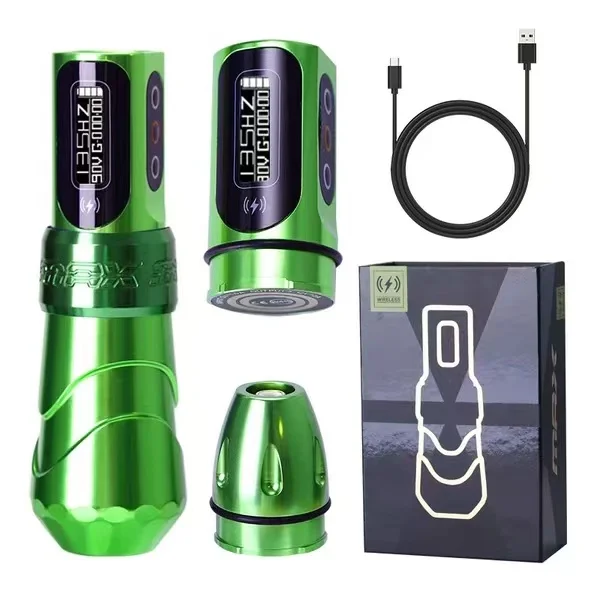 FLUX MAX 2400mAh Electric Tattoo Gun Professional Wireless Rotary Tattoo Pen Machine for Body Art with RCA connector 2 Battery