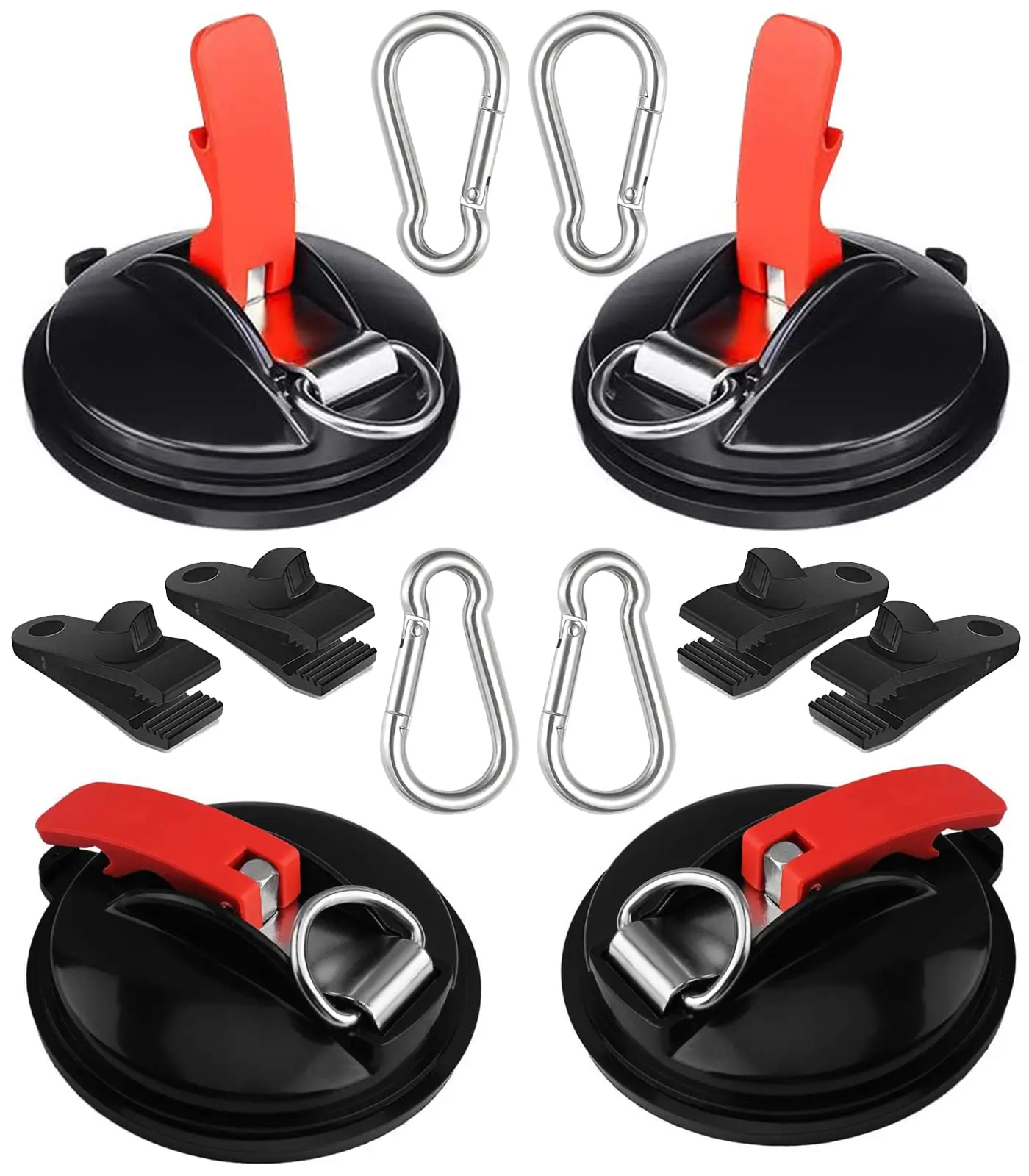 Strong Suction Cups with Heavy Duty Carabiners Heavy Duty Vacuum Suction Cup Anchor Heavy Duty Tarp Clips Tie Down for Car