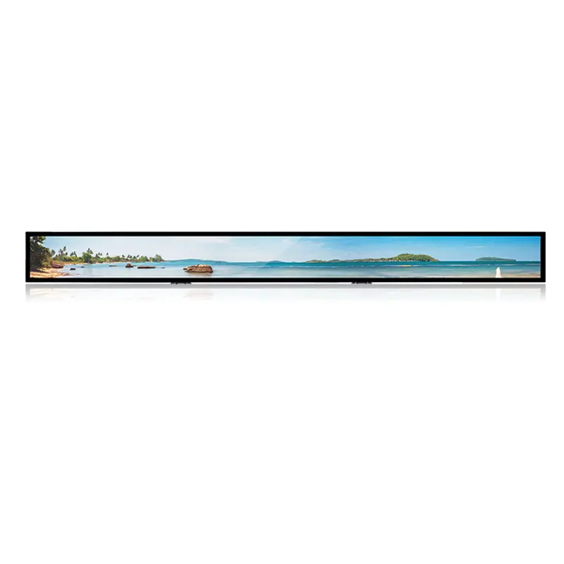 Full View Angle 23.1 Inch Black Fixed Board Long Narrow Advertising Stretched Bar LCD Display For Market