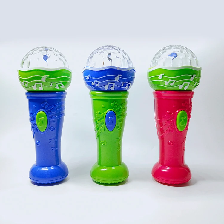 Kids Toys Light Up Spinning Ball Wand Microphone LED Spinning Toy With Music