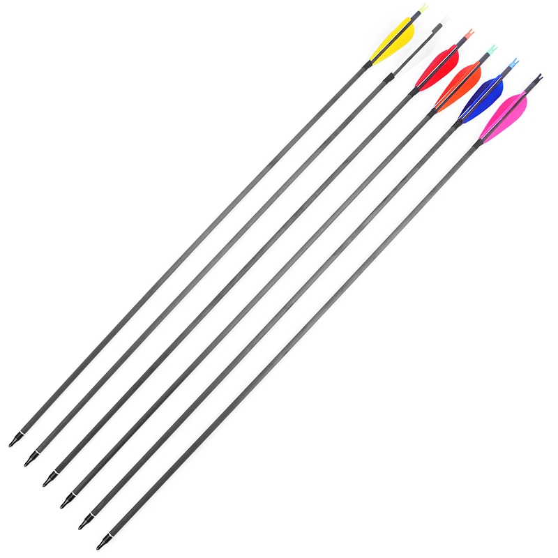 SHARROW Turkey Feather Vanes And Rapid Fire Nocks Pure Carbon Archery Arrow ID 6.2 Spine 600 for Compound Shooting Bow and Arrow