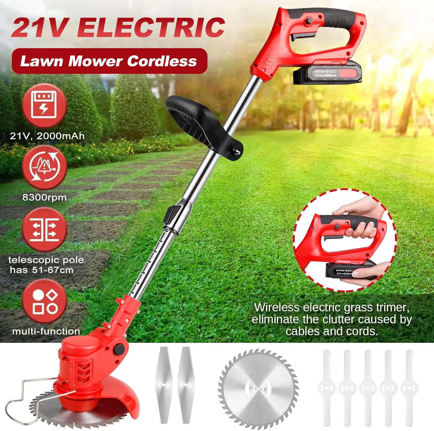 Powerful Motor High Efficiency Garden Tool Lawn Mower Grass Cutting Machine Grass Trimmer Brush Cutter