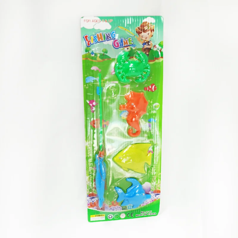 Plastic Fishing Toys Game Set For Kids Water Table Party Floating Fish Ocean Sea Animals Magnet Toys