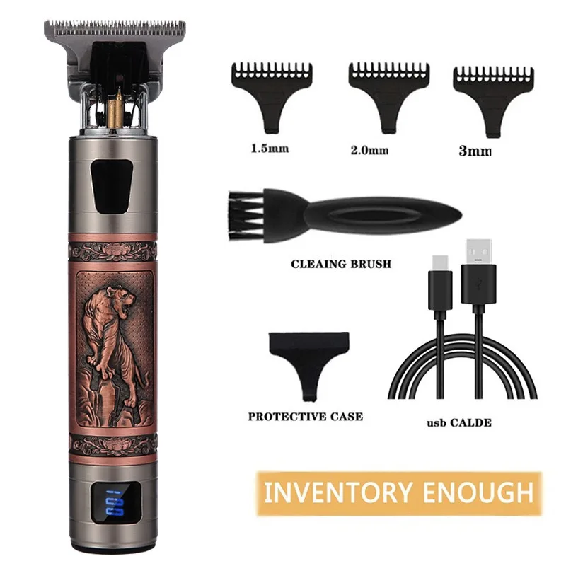 Hot Selling Professional Rechargeable T9 Men Barber Hair Clipper With Led Diapaly Hair Cutting Machine Electric Hair Trimmer
