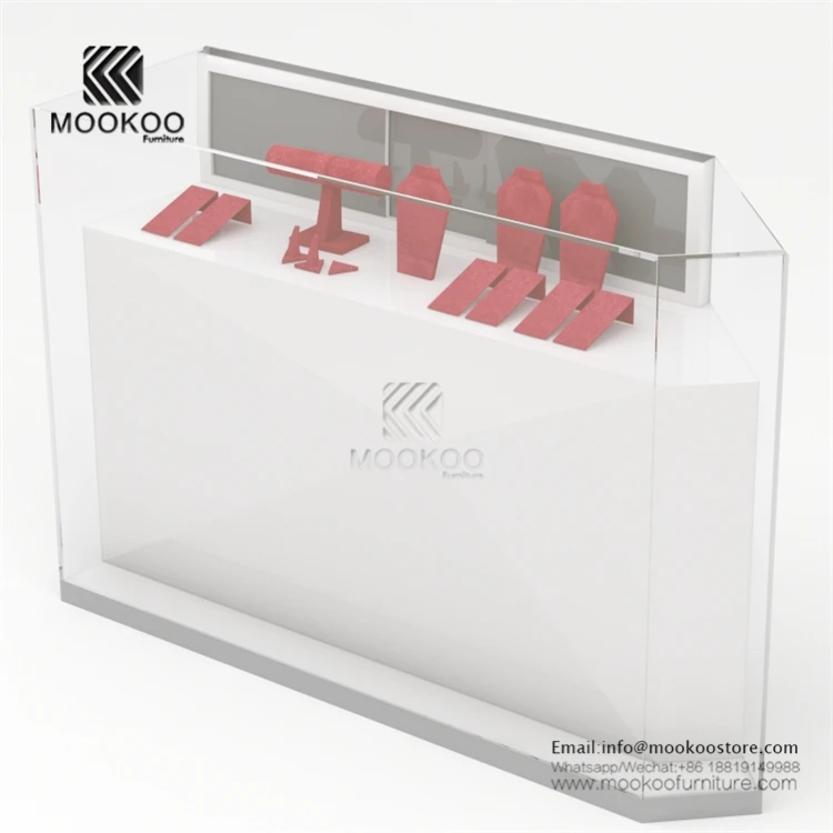 white luxury full glass Pandora jewelry  showcase with led light