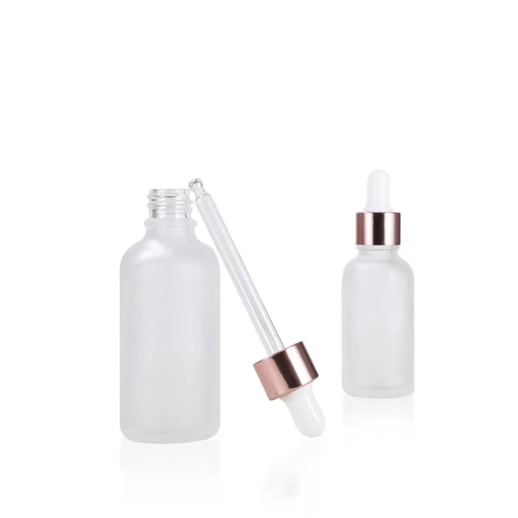 
Hot sale 10 g 15ml 20ml 30ml 50ml 100ml frosted oil essential packaging matte clear dropper bottles gold top 