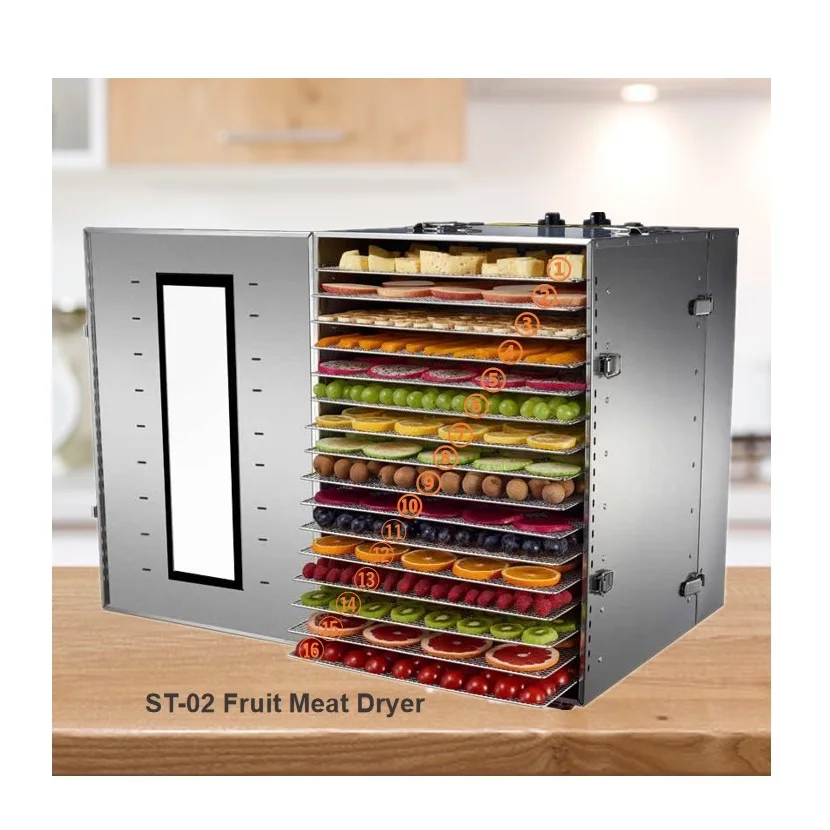 Высококачественный лоток для обезвоживания фруктов 16 слоев сушилка овощей сушильная машина по лучшей цене