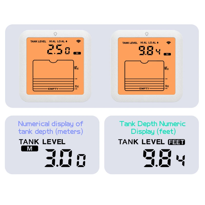 Water Tank Level Indicator Wireless Monitor Controller Ultrasonic Drinking Sensor