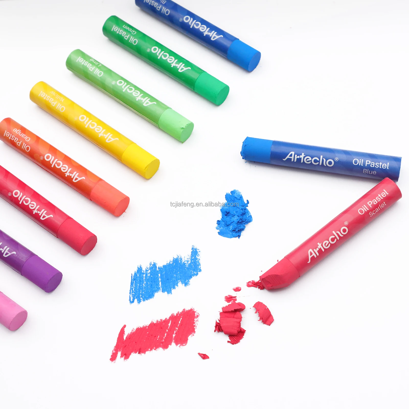 Artecho 12 colors 432 pcs round super soft oil pastel sticks for art supply
