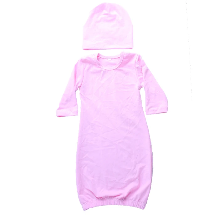 Baby Boy Girl Solid Purple Long Sleeve Night Gowns Sleeping Baby Bag Pajamas with Hats