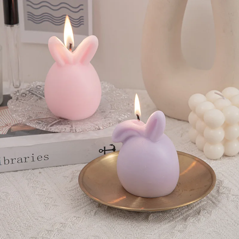 Wholesale Custom Private Label Easter Round Egg Rabbits Scented Candles