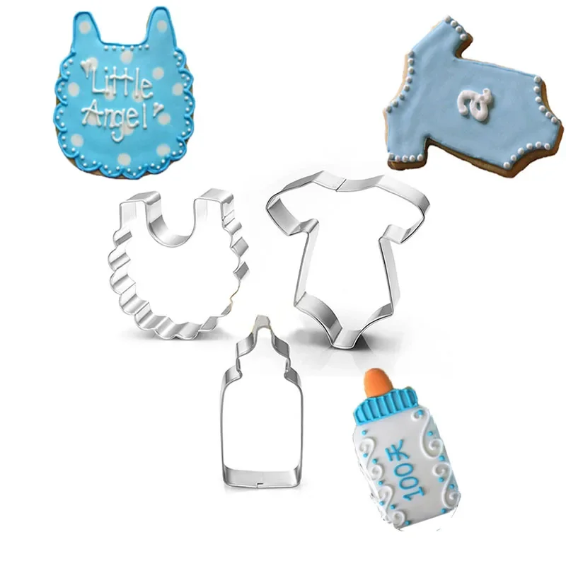 Stainless Steel Cookie Cutter Baby Footprint T-shirt Biscuit Mold For Baby Shower