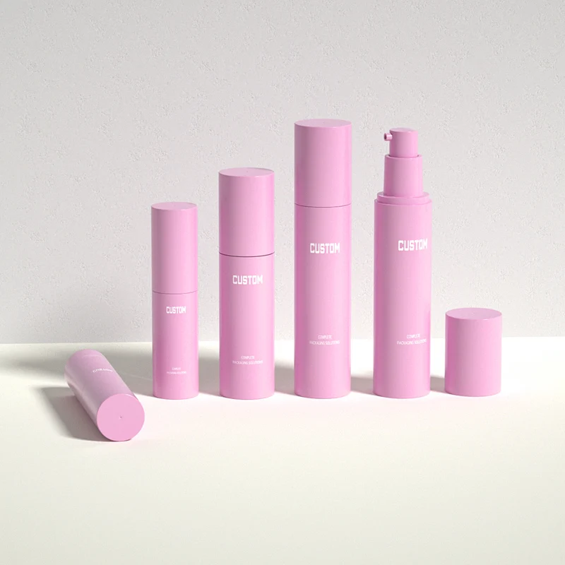 Hot sale 15ml 30ml 50ml pink airless pump bottle cosmetic package container