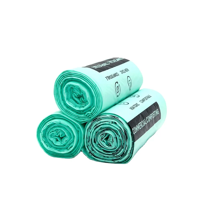 Manufacture Factory OK Compost Certified Biodegradable custom printed eco friendly wavetop garbage bags on roll