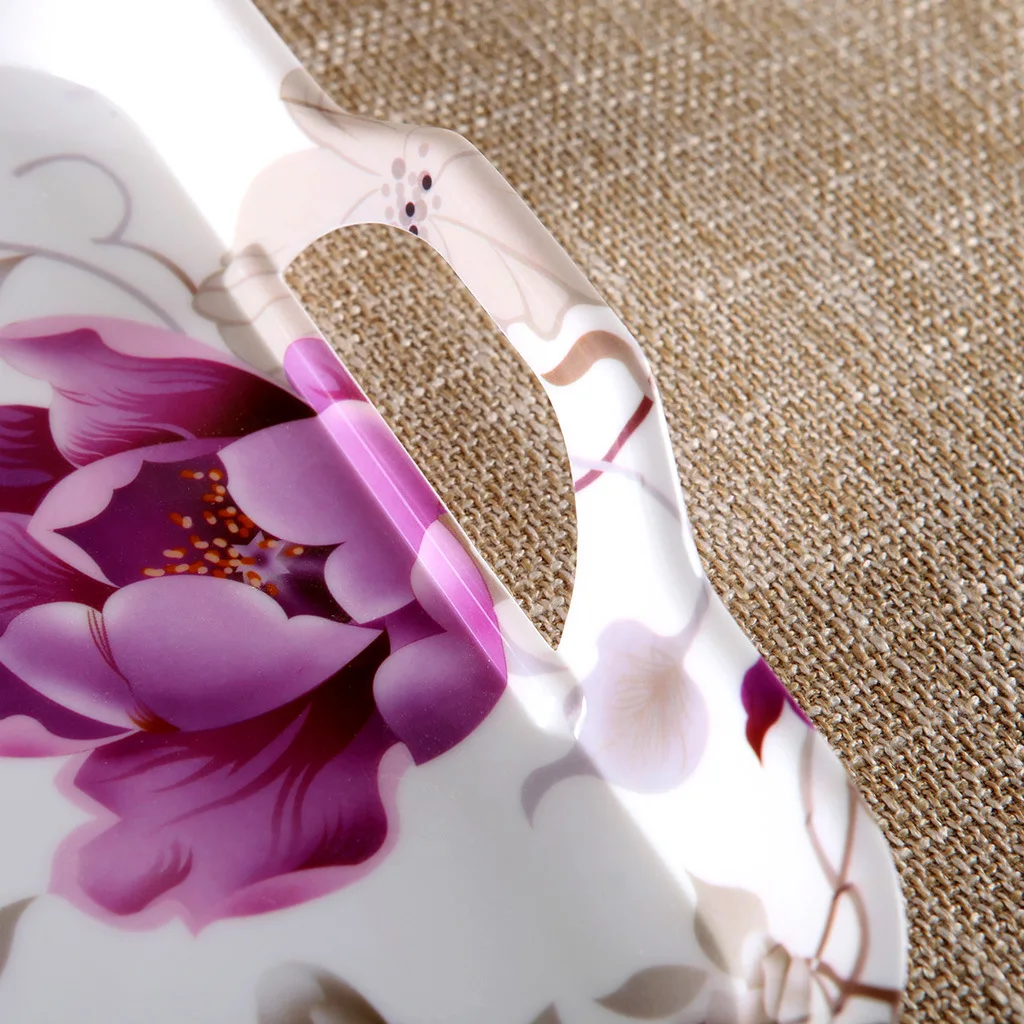 Custom cheap rectangle flower printing melamine wholesale Chinese dinner plates trays dishes for restaurant hotel and home