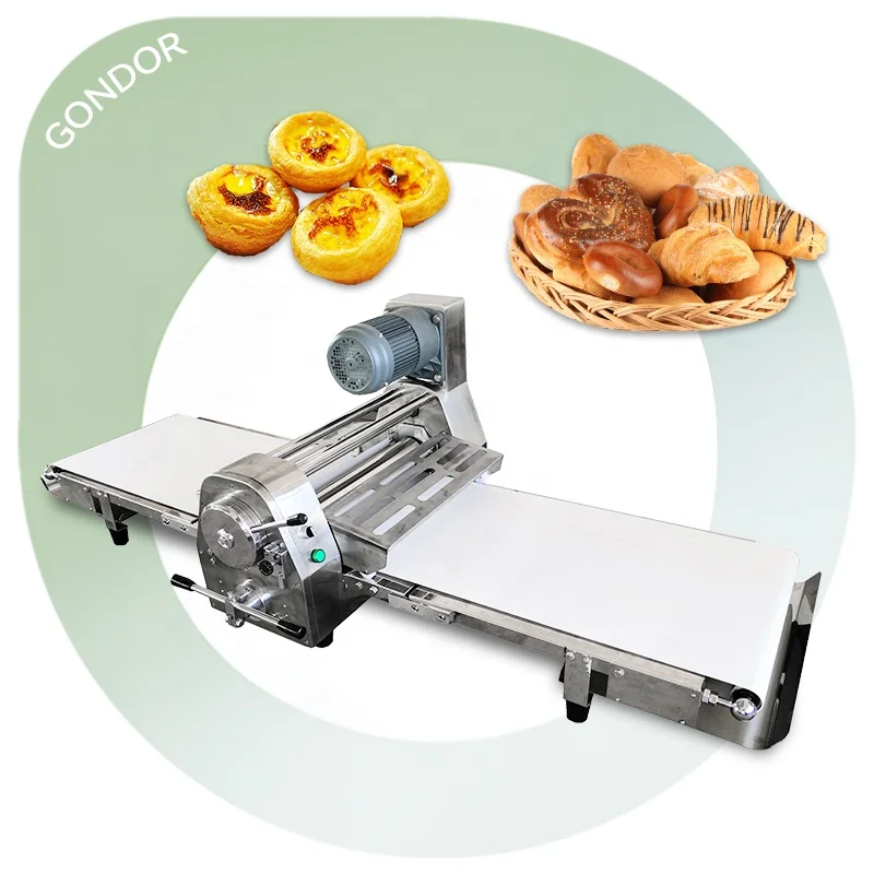 Table Top Automatic Manual Conveyor Belt Mini Pastry Croissant Make Dough Sheeter Machine for Home Use