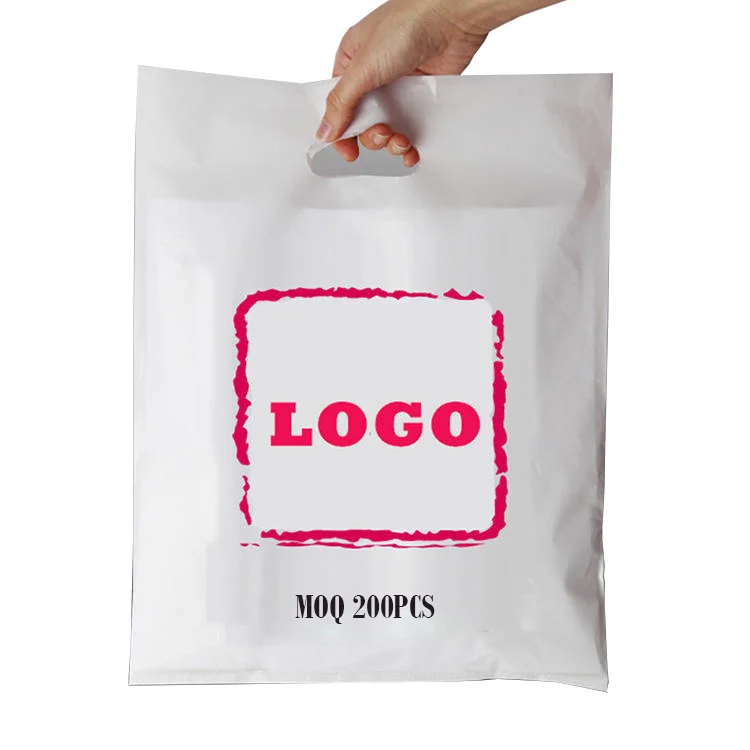 Cheap custom logo plastic color shopping bag T-Shirt clothes packaging bags