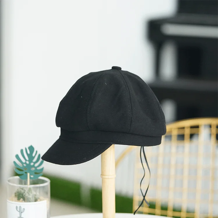 High Quality Two Colors Warm Cotton Fashion Ladies Girls Leisure Beret Hat