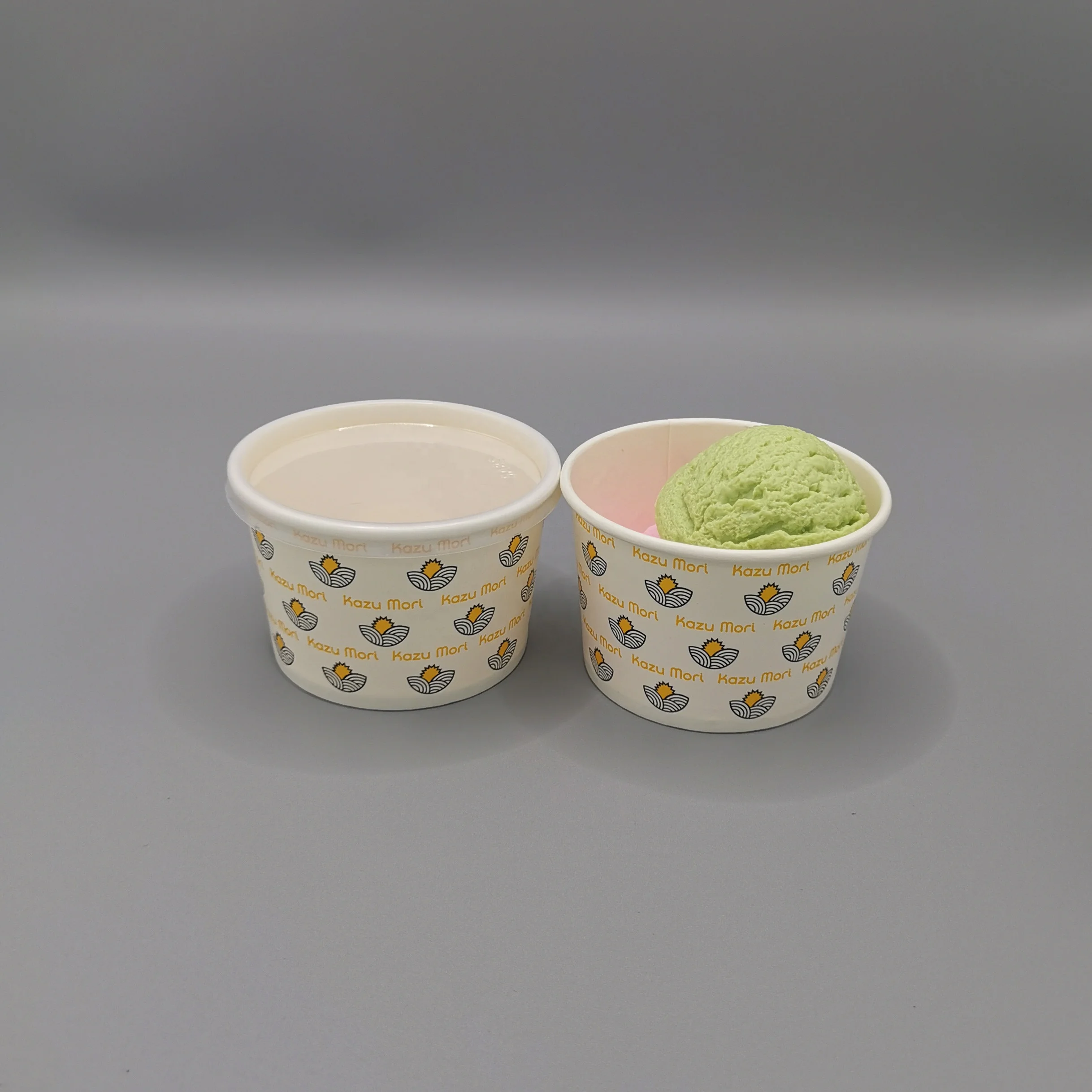 Disposable 3oz 5oz 8oz Ice Cream Packaging Paper Bowl Custom Food Grade Dessert Paper Cup With Lid Ice Cream Gelato Yogurt Cups