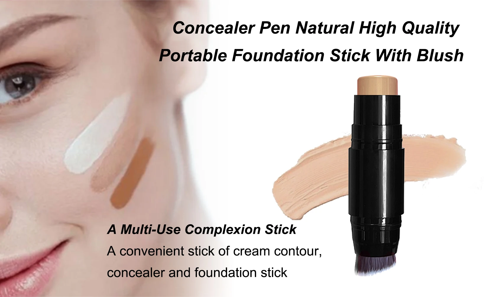 custom private label cheap cheek glow dark skin body makeup brush highlighters bronzer  stick powder highlighters bronzer