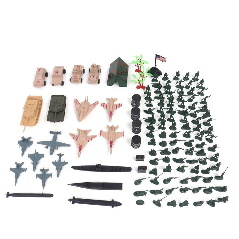120pcs Plastic Military Men Pretend Play Army Soldiers Sets Toy for Kids