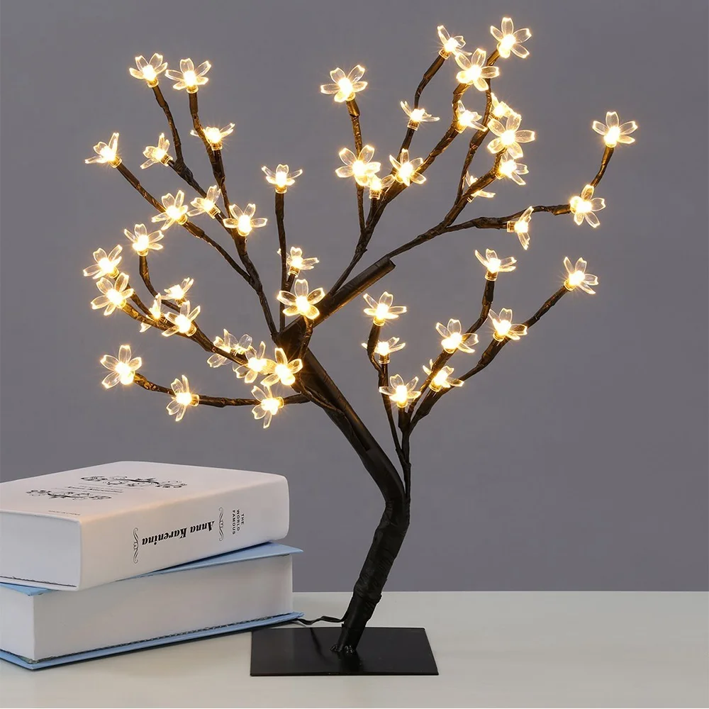 Newish 45cm 30 Bulbs Custom Artificial Indoor Outdoor Use Battery Christmas Home Decoration Led Cherry Flower Blossom Tree Light