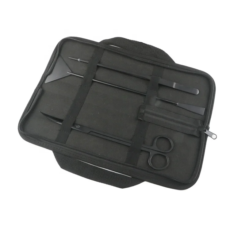 3PCS Black Stainless Steel Aquarium Tools Aquarium tweezers water grass scissors with cloth bag