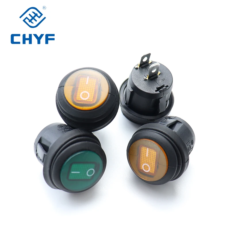 12V 20A Blue LED Lighted spst Round ON/Off 3 pins Waterproof round Rocker Switch for Marine Car RV Truck