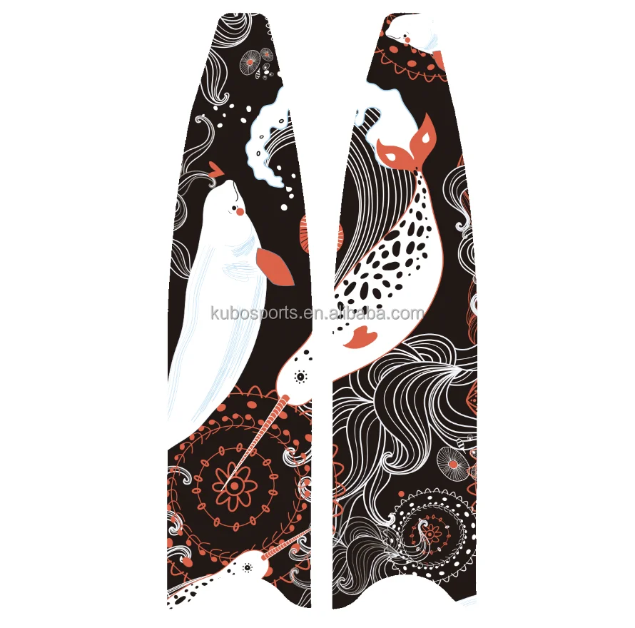 KUBO factory long transparency glass fiber Blade freediving fiberglass swimming equipment accessary scuba diving fins