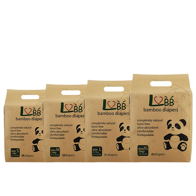 Оптовая продажа 100% экологически чистый гипоаллергенный одноразовый детский биоразлагаемый подгузник из бамбука