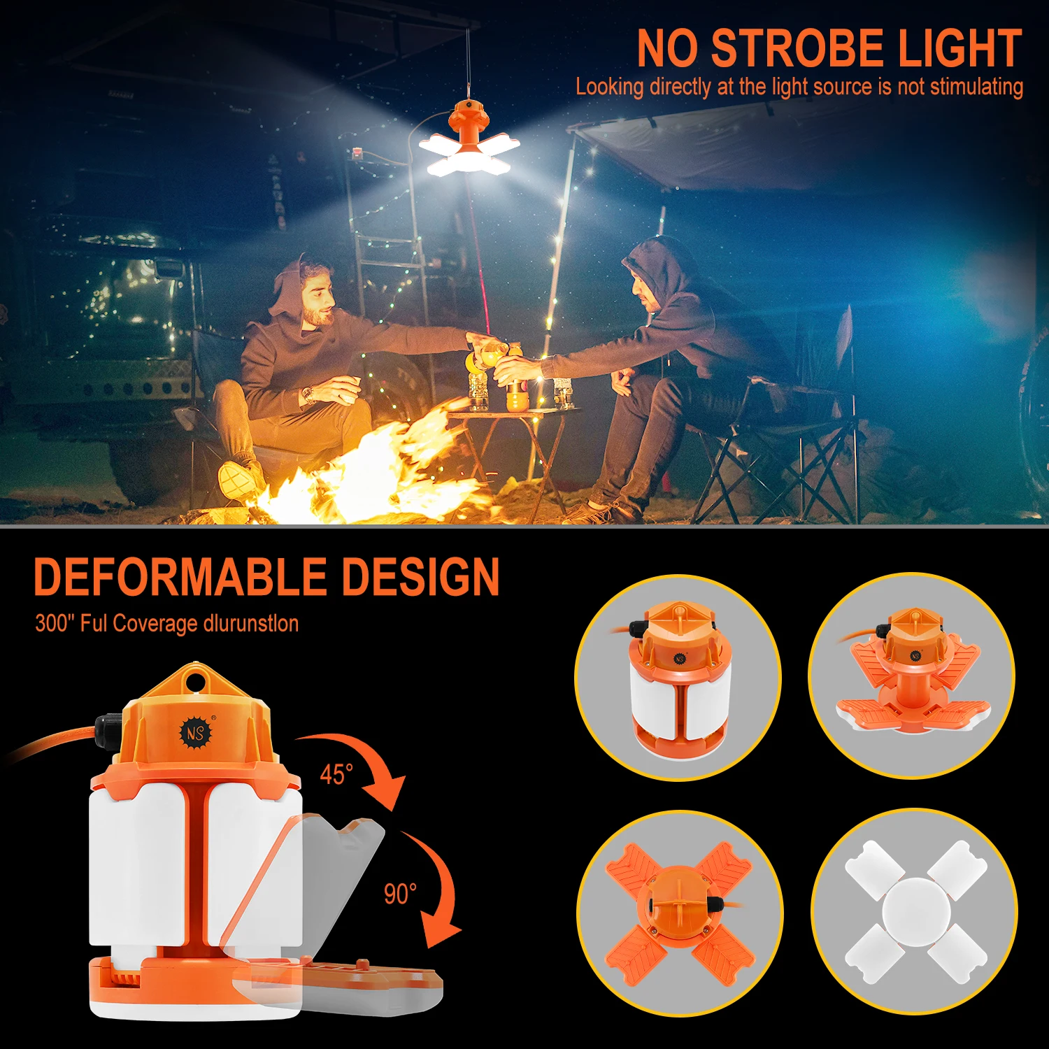 led tripod work light 360 degree glow IP65 work lamps led temporary 2500Lm High material strength 5000K 12v work light