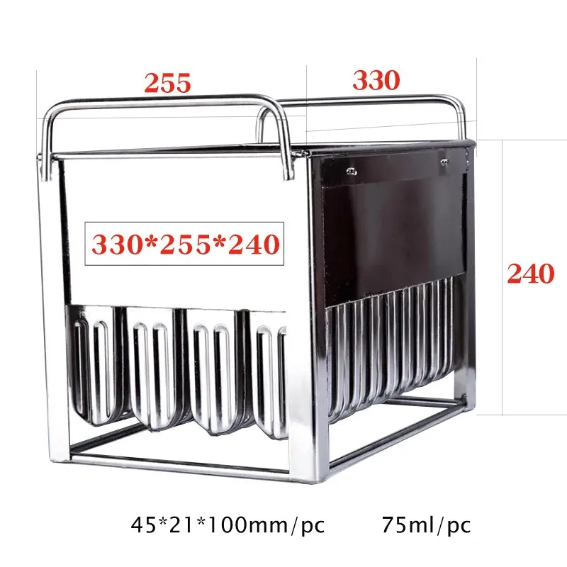 Stainless Steel Ice Lolly Mould Various Shape Square head Popsicle Mold Spiral Ice Cream Mold With Stick Holder