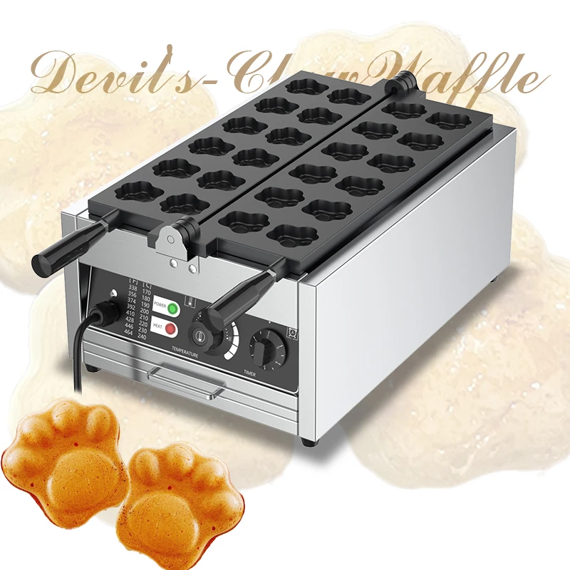 Factory Price Non-stick Animal Shaped Waffle Maker 12 Pcs Mini Cat Paw Shaped Waffle Making Machine For Sale