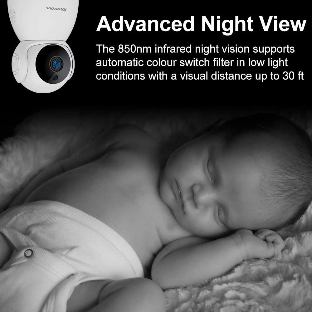 Factory price FHD 1080P 10moons Q8 Indoor Smart Pet Baby Monitor Surveillance IP mini wifi Camera