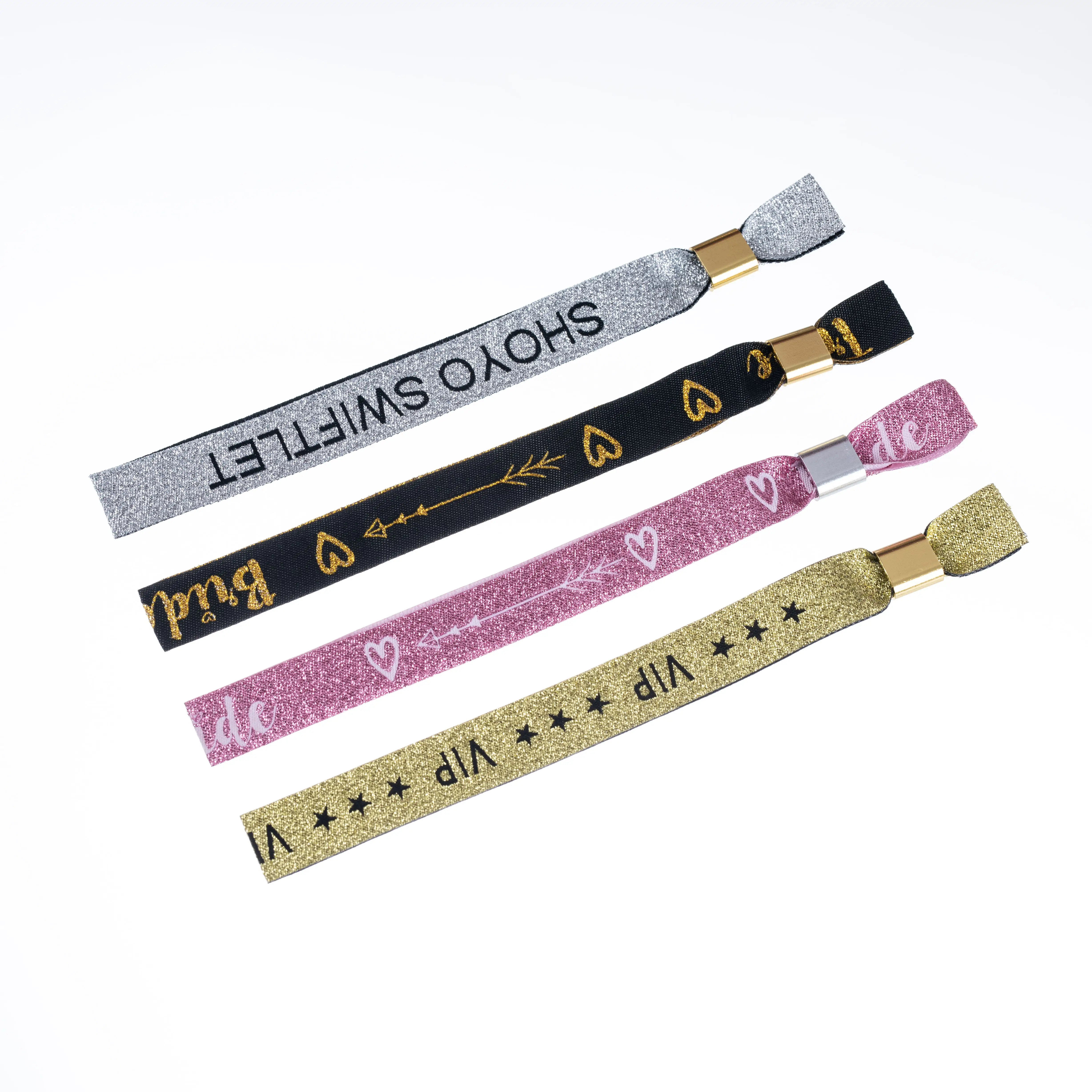 Атласные браслеты с ткаными лентами