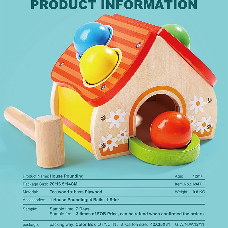 TopBright Wooden Hammer Toy Pounding Bench Toy for One Year Old Presents Toddler Boy Gifts for 1 Year Old