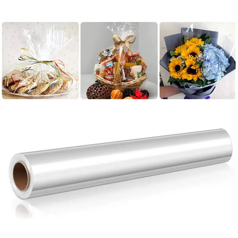Clear Gift Wrap Cellophane Roll Customize Size Film Roll