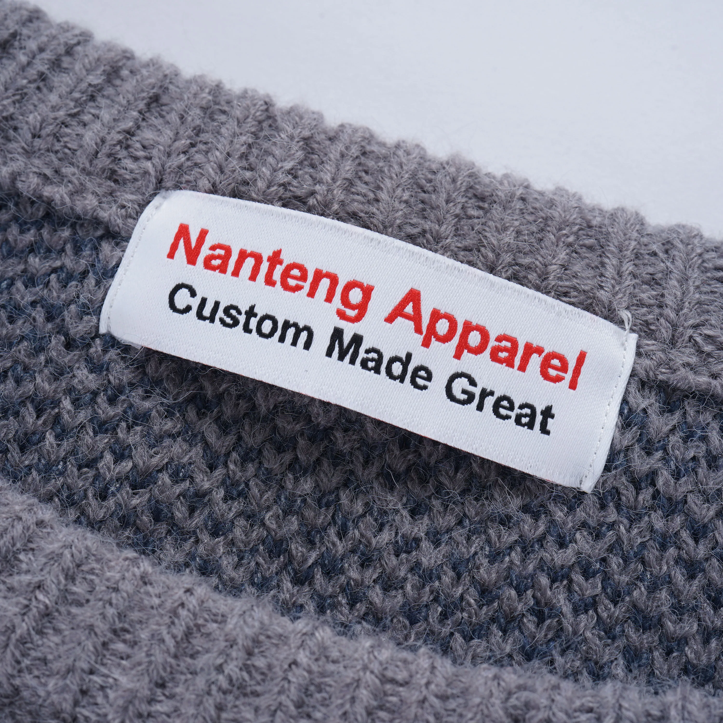 Nanteng Custom High Quality Fit Jumper Jacquard Knitwear Irregular Pattern Stylish Crewneck Long Sleeve Mens Pullover Sweaters