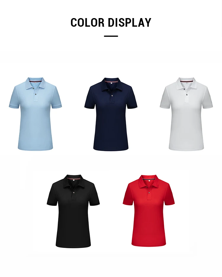 High Quality 100% long staple cotton short sleeve women polo shirt lapel plus size golf clothing for sport