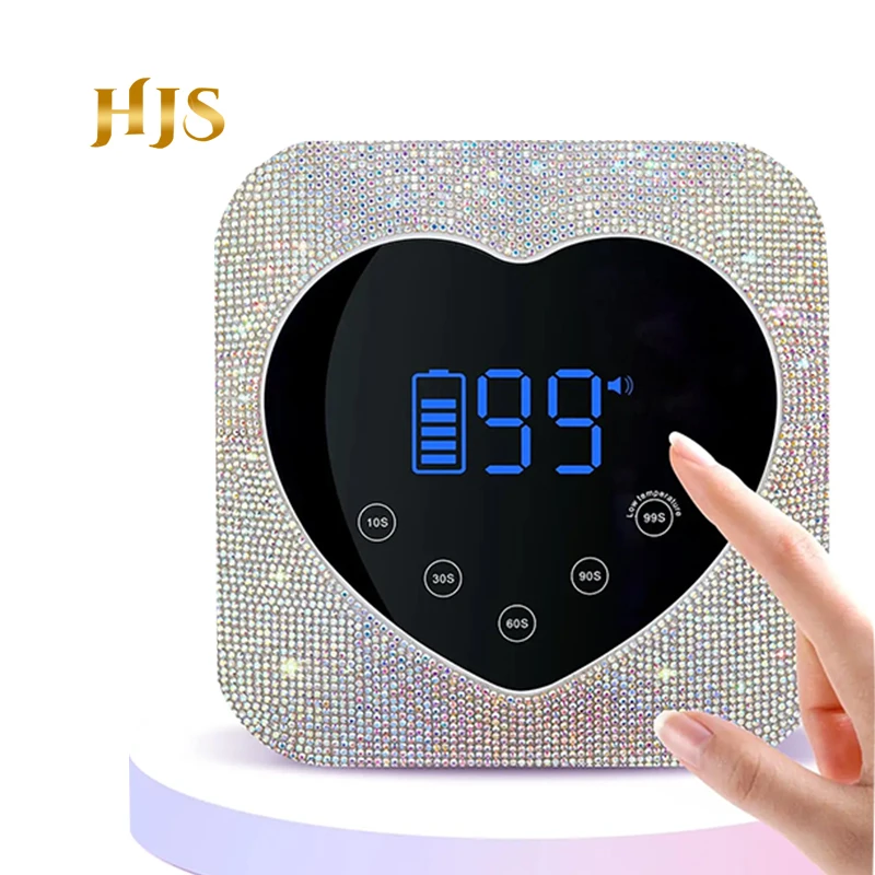 Professional Cordless 72W LED Nail Gel Dryer Lamp FastUV Table UV Lamp with Heart Shape Rhinestone for Nail Polish Curing