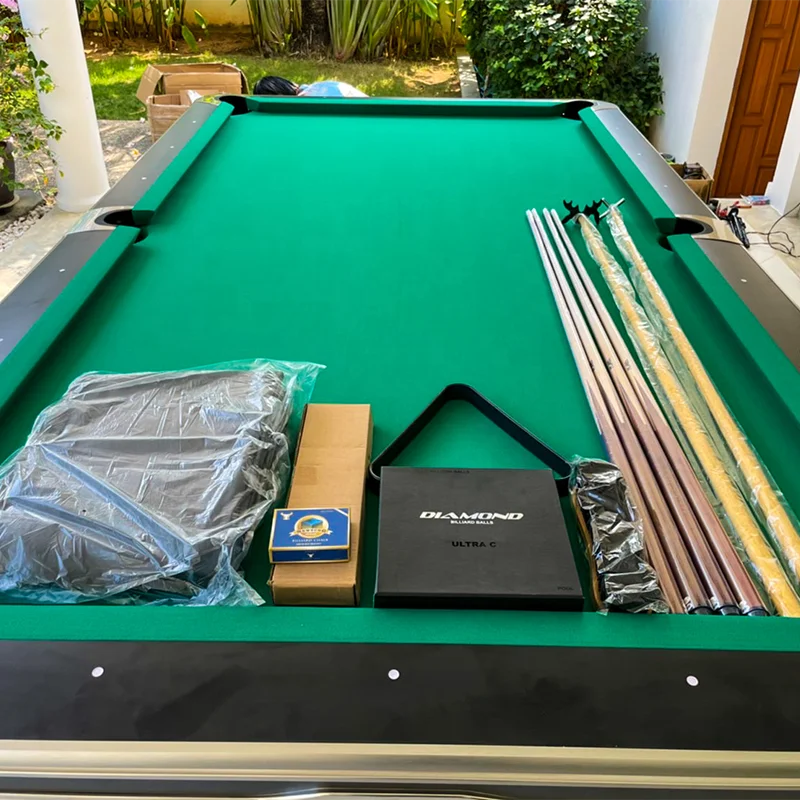 9FT Solid Wood Leg Black Slate Billiard Pool Table for Sale