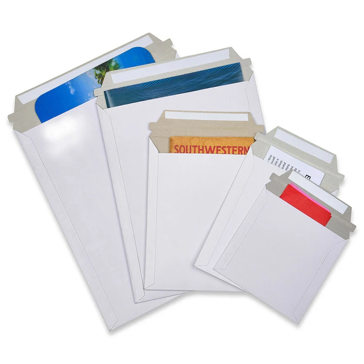 Custom Eco Friendly Biodegradable Thick Shipping Polymailer Brown Kraft Paper Mailer Bag Rigid Cardboard Recycled Envelopes
