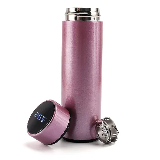 Designer Stainless Steel vacuum flask with Smart Water bottles LED Temperature Display Reminder To Drink Water