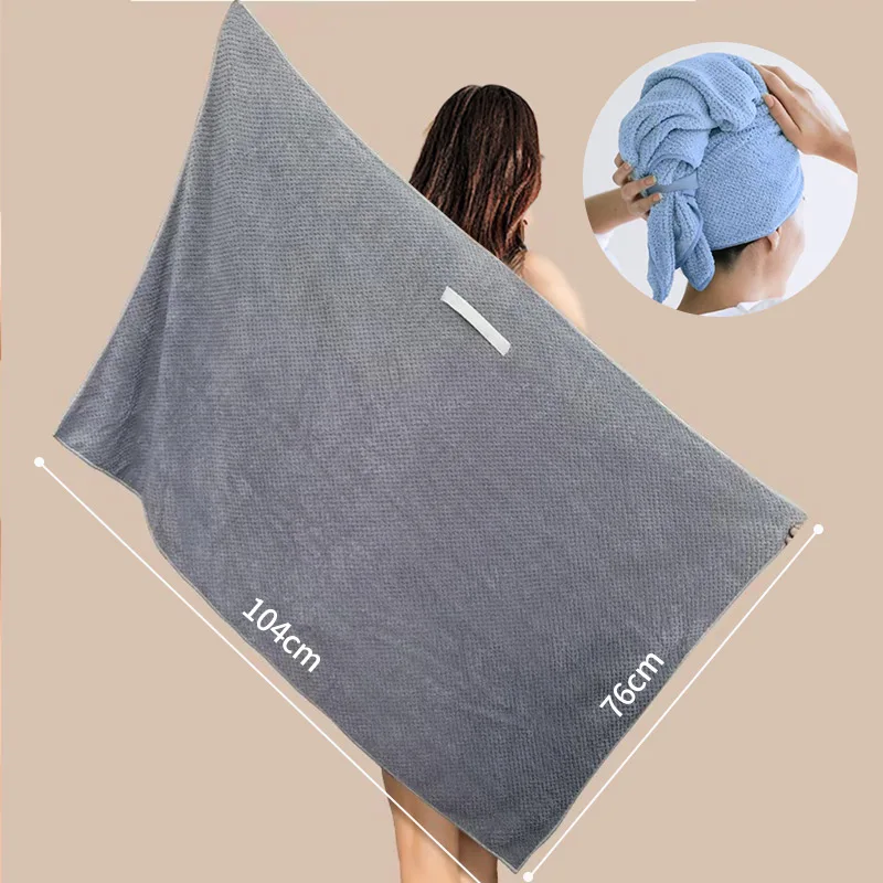 Best selling 60*105cm large size pink white hair towel wrap custom fast drying super soft girls women microfiber dry hair towel