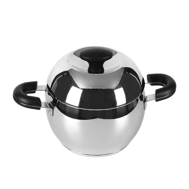 304 stainless steel polished surface deep casserole soup pot with bakelite handle