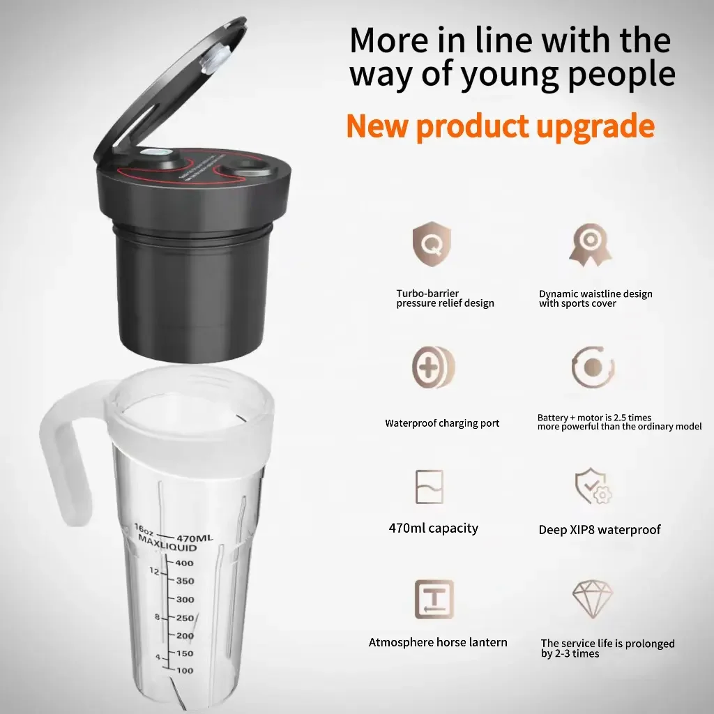 WONDERFUL 16 Oz juicer cup Rechargeable Portable Blender Shakes and Type-C Personal Blender Mini Smoothie Blender