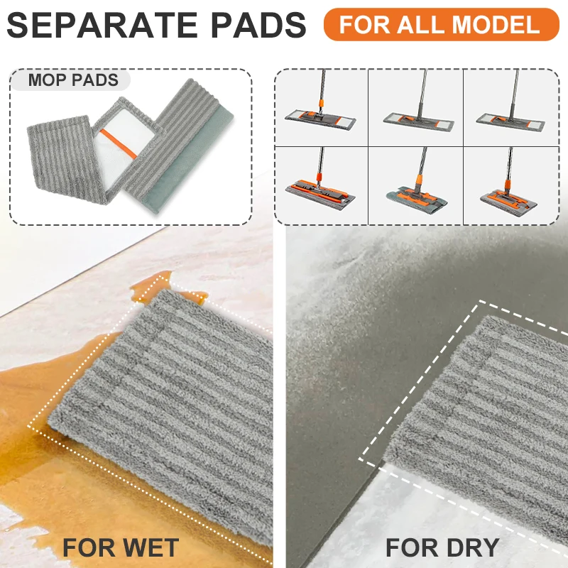 OEM household lazy hands-free floor cleaning Clip-on flat mop